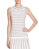 Theory Kralla Striped Knit Top