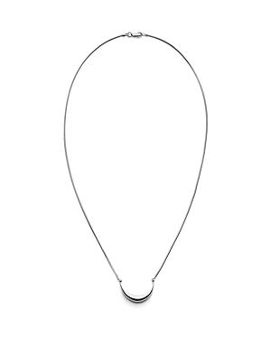 Shinola Sterling Silver Small Crescent Dome Pendant Necklace, 18