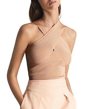 Reiss Lily Rib Knit Halter Top