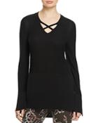 Free People Crisscross Neck Sweater