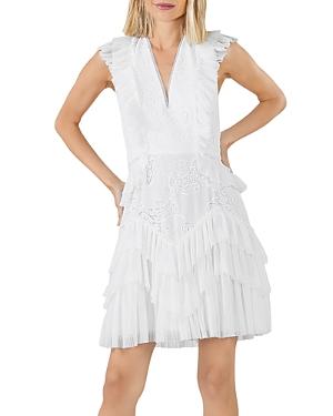 Bcbgmaxazria Ruffle Trim Lace Dress