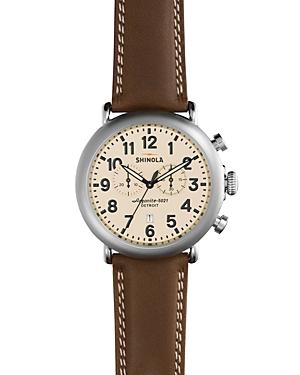 Shinola Leather Strap Watch, 47mm