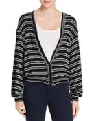 Red Haute Striped Knit Cardigan