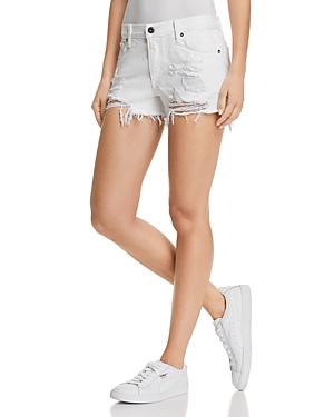 Pistola Asher Girlfriend Distressed Denim Shorts In White Lies