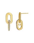 Rachel Reid 14k Yellow Gold Diamond Double Link Earrings