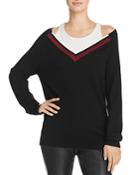T By Alexander Wang Varsity Trim Layered-look Sweater
