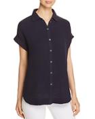 Three Dots Double Gauze Button-down Top