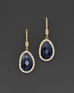 Meira T 14k Yellow Gold Sapphire And Diamond Earrings