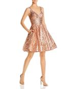 Mac Duggal Short Sequin Fit-and-flare Dress