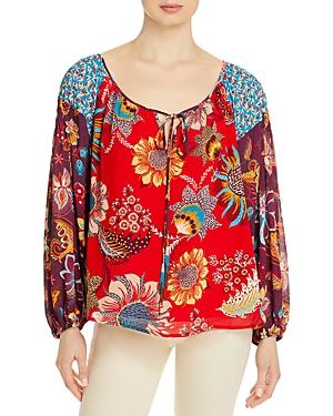 Johnny Was Tasha Mixed Print Top