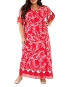 Maree Pour Toi Plus Floral Print Wrap Dress