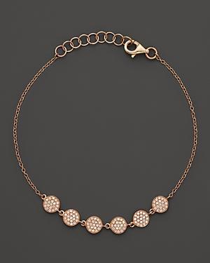 Diamond Pave Circle Bracelet In 14k Rose Gold, .25 Ct. T.w.