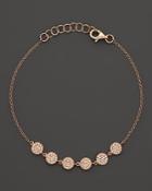 Diamond Pave Circle Bracelet In 14k Rose Gold, .25 Ct. T.w.