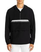 Karl Lagerfeld Paris Half Zip Hoodie With Stripe Details