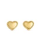 Gigi Clozeau 18k Yellow Gold Lucky Heart Stud Earrings