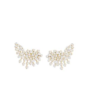 Hueb 18k Yellow Gold Luminus Diamond Cluster Ear Climbers