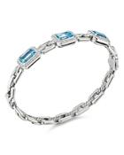 David Yurman Novella Three-stone Bracelet With Blue Topaz And Pave Diamonds