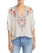 Johnny Was Klarah Embroidered Contrast Blouse
