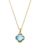 Bloomingdale's Blue Topaz Clover Pendant Necklace In 14k Yellow Gold, 18 - 100% Exclusive