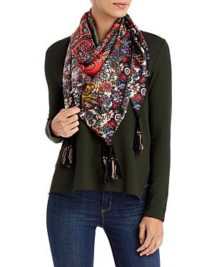 Johnny Was Moa Floral Print Silk Scarf