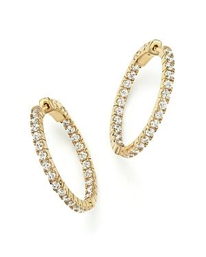 Diamond Inside Out Hoop Earrings In 14k Yellow Gold, 1.50 Ct. T.w.