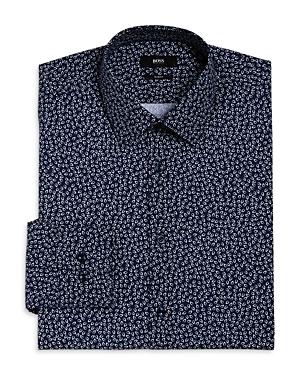 Boss Jano Leaf Print Slim Fit Dress Shirt