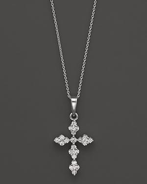 Diamond Cross Pendant Neckace In 14k White Gold, .25 Ct. T.w, 17.5 - 100% Exclusive