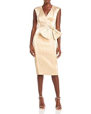 Black Halo Aston Metallic Bow Detail Sheath Dress