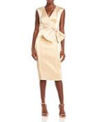 Black Halo Aston Metallic Bow Detail Sheath Dress