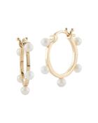 Mateo 14k Yellow Gold Small Pearl Dots Hoop Earrings