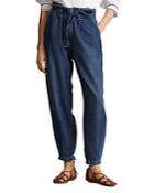 Polo Ralph Lauren Belted Denim Trousers In Blue