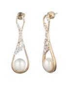 Carolee Pave Crystal & Cultured Freshwater Pearl Drop Earrings