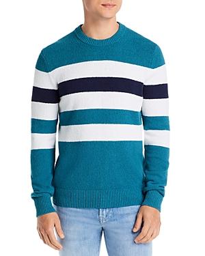 Michael Kors Cotton & Nylon Terry Stripe Regular Fit Crewneck Sweater