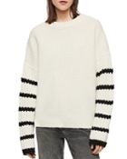 Allsaints Eldon Striped-sleeve Sweater