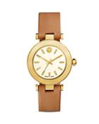 Tory Burch Classic T Watch With Leather Strap, 36mm