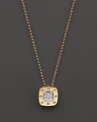 Roberto Coin 18k Yellow And White Gold Square Pois Moi Pendant Necklace With Diamonds, 16.5