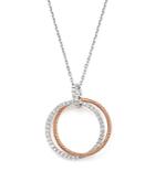 Bloomingdale's Diamond Double Circle Pendant Necklace In 14k White And Rose Gold, .30 Ct. T.w. - 100% Exclusive