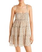 Aqua Leopard Print Tiered Mini Dress - 100% Exclusive