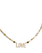 Kate Spade New York Rainbow Pave Love & Multicolor Cubic Zirconia Paperclip Link Pendant Necklace In Gold Tone, 16-19
