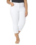 Nydj Plus Dayla Cuffed Capri Jeans In Optic White