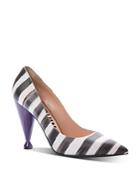 Moschino Women's Pointed-toe Striped High-heel Pumps