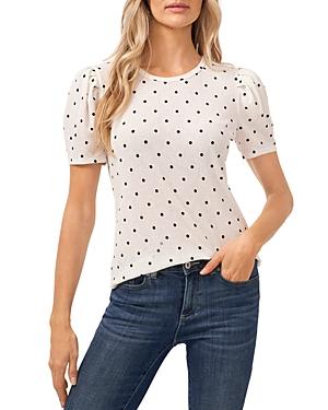 Cece Textured Dot Print Top