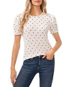 Cece Textured Dot Print Top
