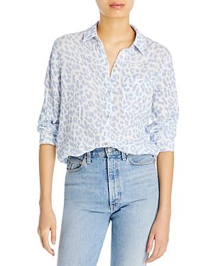 Rails Ellis Leopard Print Crinkled Shirt