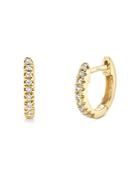 Moon & Meadow 14k Yellow Gold Diamond Tiny Huggie Second Piercing Earrings - 100% Exclusive