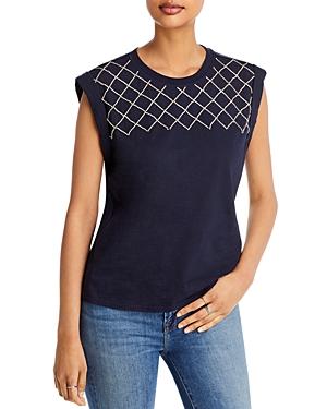 Cinq A Sept Bella Rhinestone Net Tee