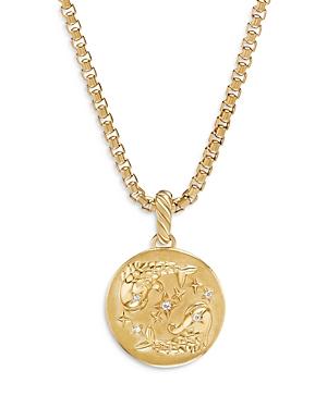 David Yurman 18k Yellow Gold Diamond Pisces Amulet Pendant