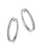Bloomingdale's Diamond Pave Inside Out Hoop Earrings In 14k White Gold, 0.25 Ct. T.w. - 100% Exclusive