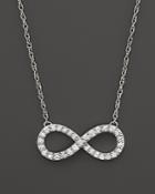 Diamond Infinity Pendant Necklace In 14k White Gold, .50 Ct. T.w.