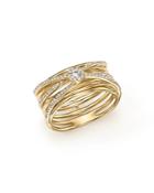Diamond Multi-row Crossover Band In 14k Yellow Gold, .30 Ct. T.w. - 100% Exclusive